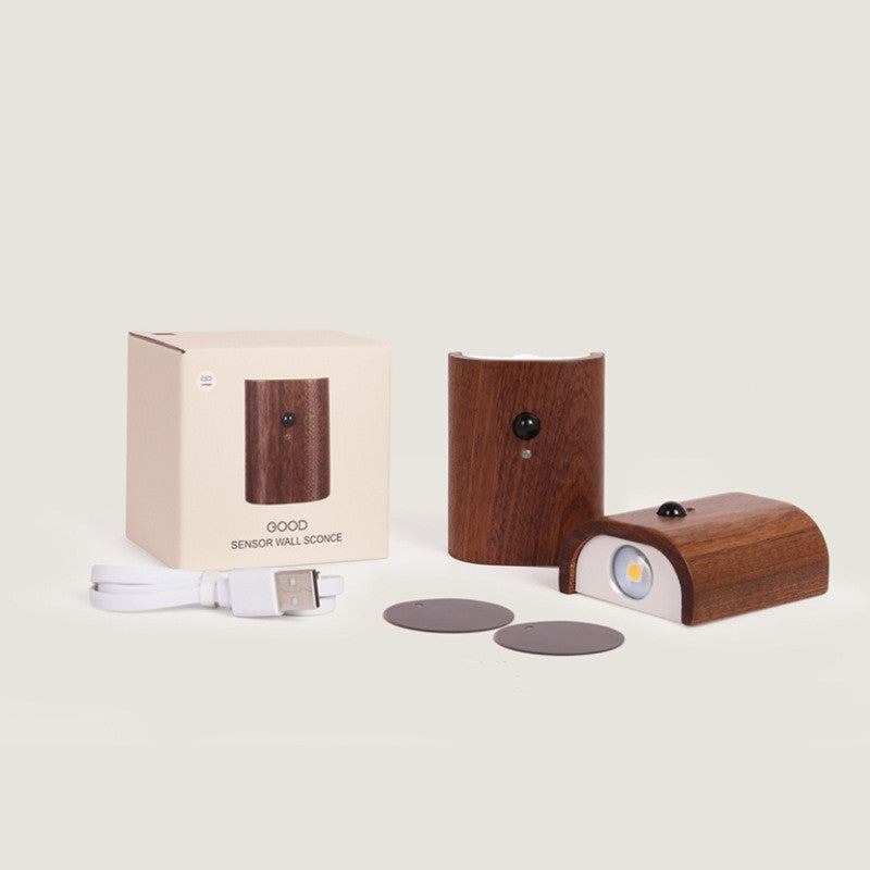 Solid Wood Grain Linkage Human Body Sensing LED Light