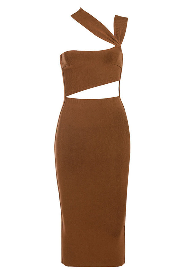 Vestido de una pieza con vendaje para mujer, hombros descubiertos, irregulares