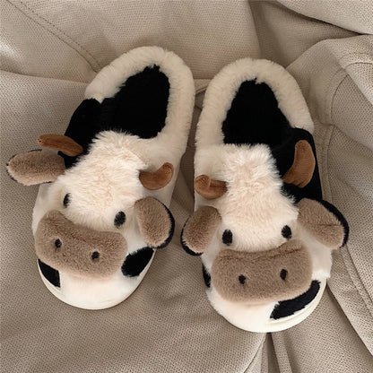 Cute Cow Animal Slipper, Soft Fluffy Warm Slippers