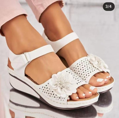 Women's Summer Hollow Flower Platform Sandals