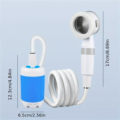 portable waterproof electric shower, rechargeable battery