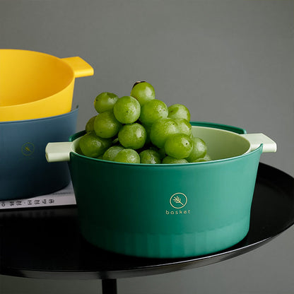 Kitchen Household Large Double-layer Plastic Drain Basket Sink