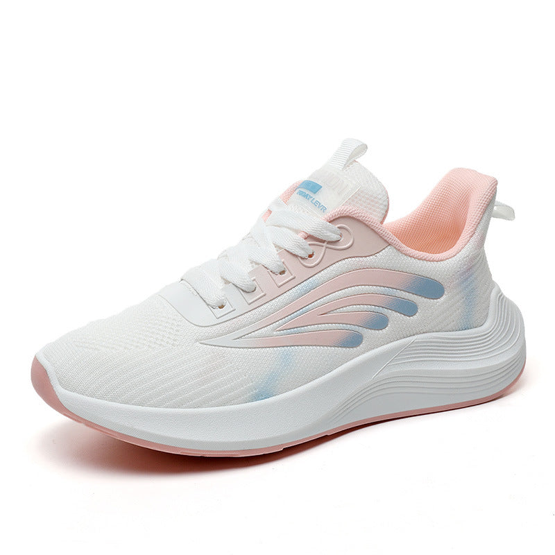 Zapatos blancos con superficie de malla a juego a la moda para mujer