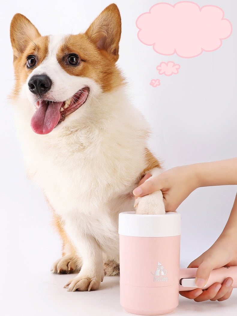 Taza limpiadora de patas de perro, peines de silicona suave, taza limpiadora de pies para mascotas, cepillo de limpieza de patas, cubo de limpieza de pies de gato sucio, lavado rápido