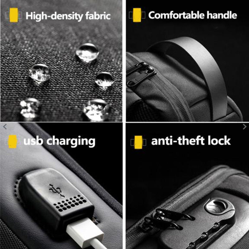Waterproof USB Anti-theft Bag Oxford Crossbody Shoulder Bag