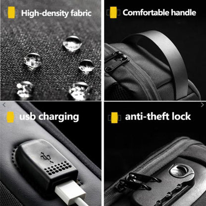 Waterproof USB Anti-theft Bag Oxford Crossbody Shoulder Bag