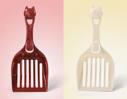Pala de plástico para arena para gatos, palas para gatos con cabeza de gato