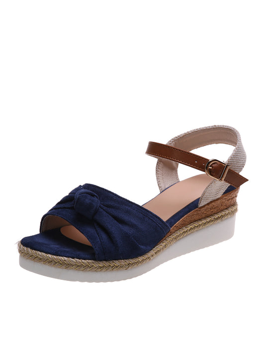 Women's Sandals With Bow Rope Bottom Lightweight Casual