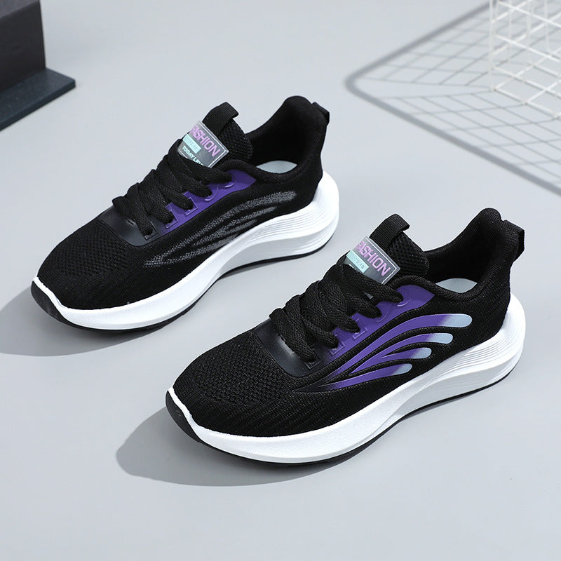 Zapatos blancos con superficie de malla a juego a la moda para mujer