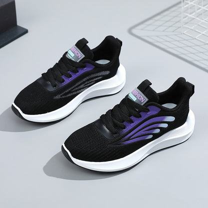 Zapatos blancos con superficie de malla a juego a la moda para mujer