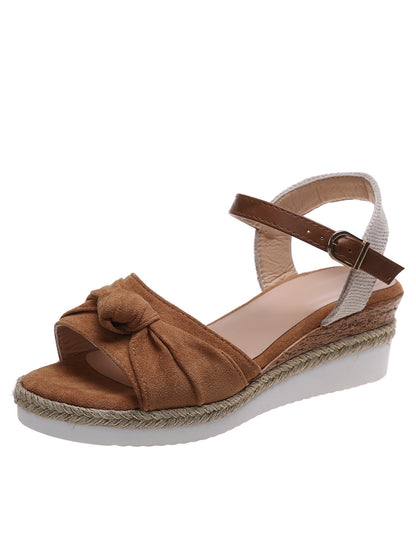 Women's Sandals With Bow Rope Bottom Lightweight Casual