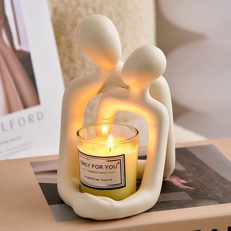 Heart touching loving couple statue modern and timeless decorative