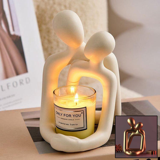 Heart touching loving couple statue modern and timeless decorative