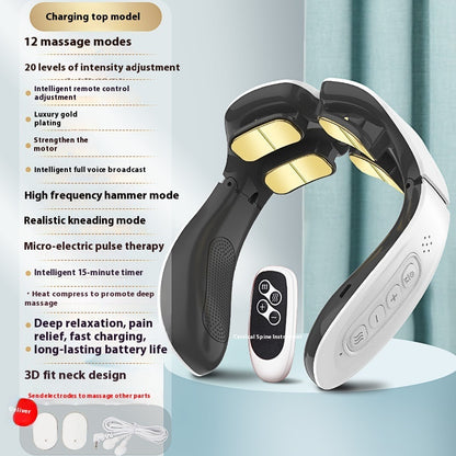 Neck massager with low frequency pulse technology