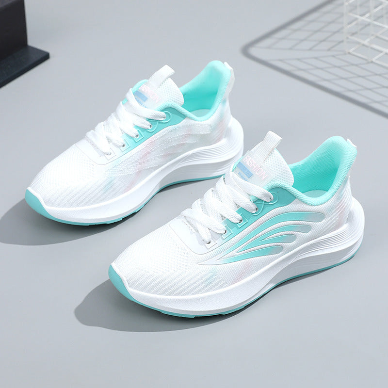 Zapatos blancos con superficie de malla a juego a la moda para mujer