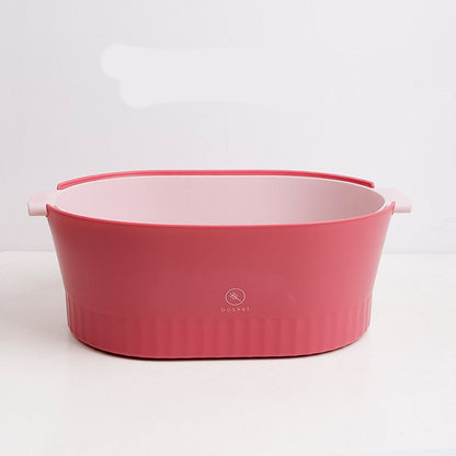 Kitchen Household Large Double-layer Plastic Drain Basket Sink