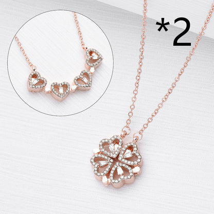 Love Folding Creative Micro-encrusted Diamond Fashion Necklace