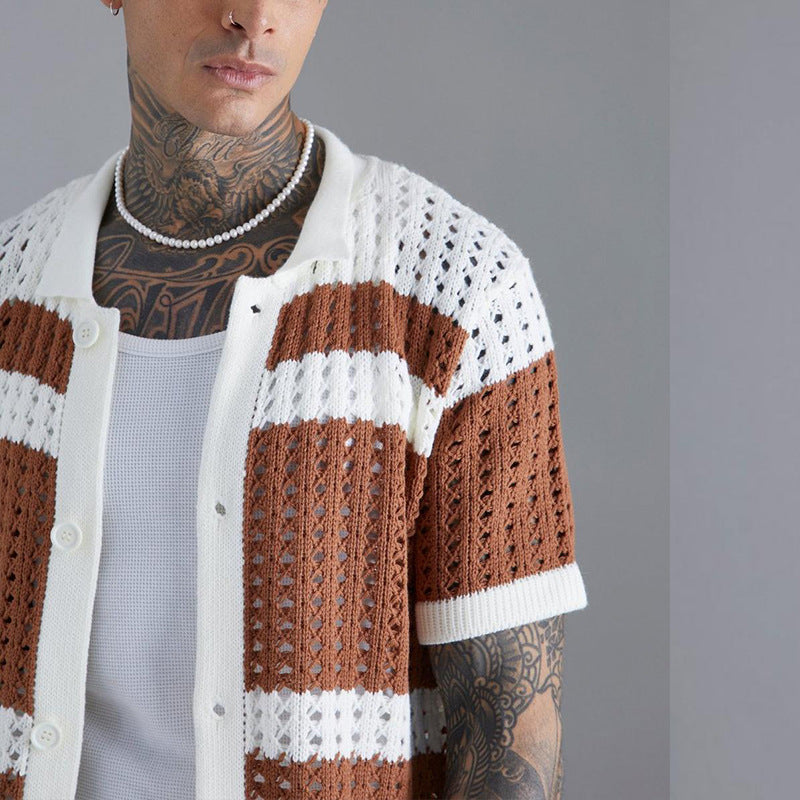 Men's Fashion Casual Solid Color Slim Fit Top