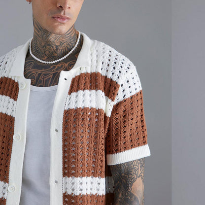 Men's Fashion Casual Solid Color Slim Fit Top