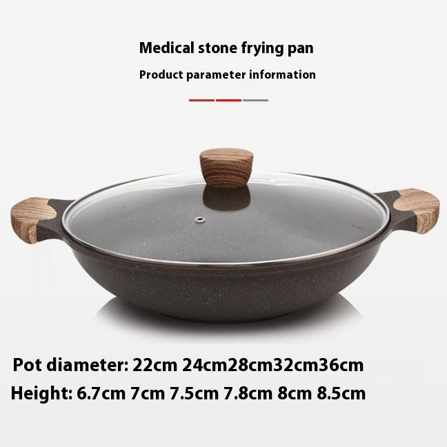 Non-stick frying pan with glass lid