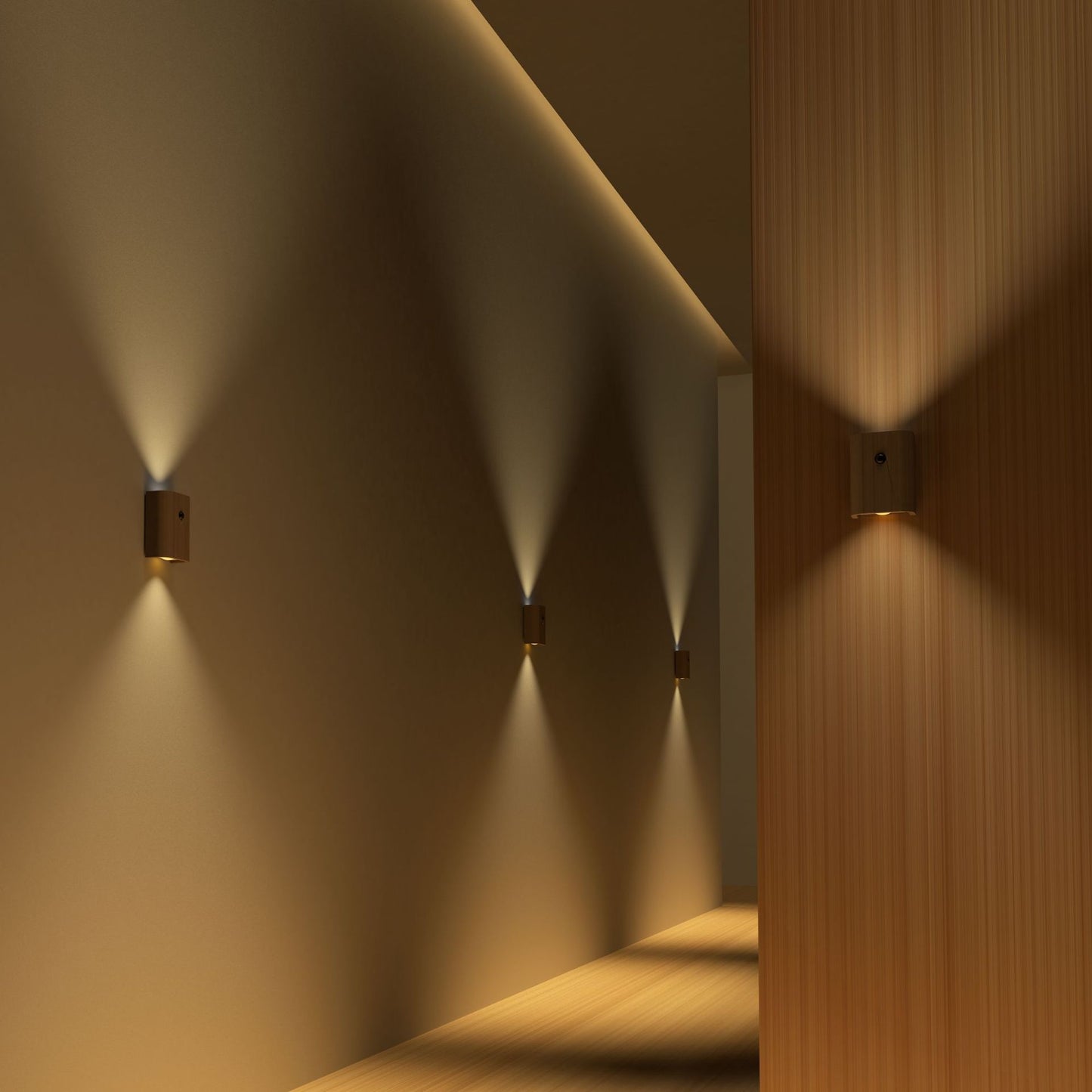 Solid Wood Grain Linkage Human Body Sensing LED Light