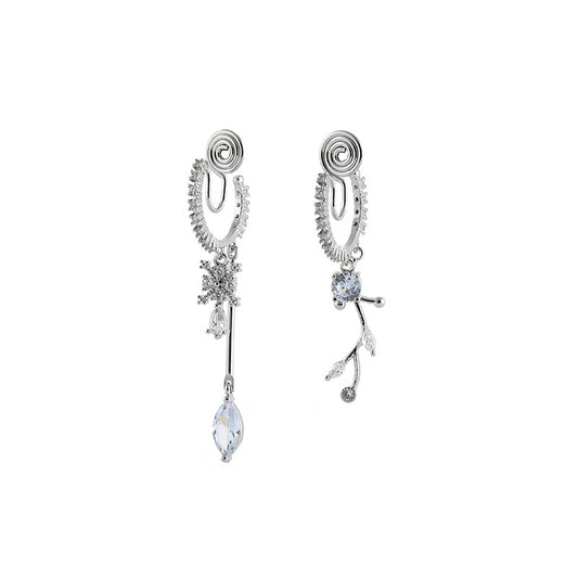 Zircon Silver Needle Mosquito Coil Non-piercing Ear Clip