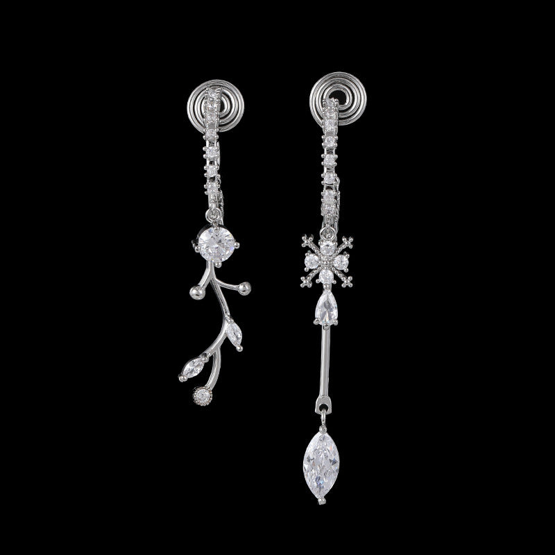 Zircon Silver Needle Mosquito Coil Non-piercing Ear Clip