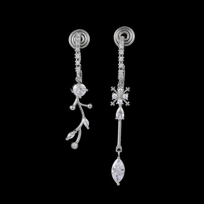 Zircon Silver Needle Mosquito Coil Non-piercing Ear Clip