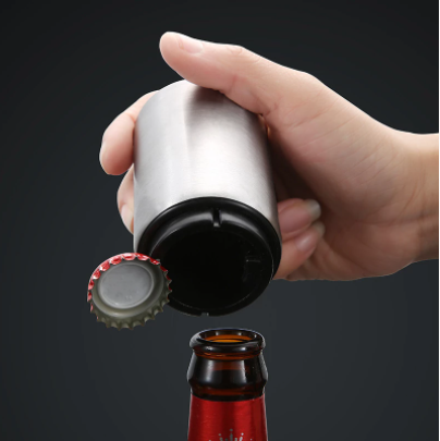 Abridor de botellas creativo de acero inoxidable.