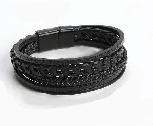 Fashion Jewelry Multi-layer Leather Rope Woven Bracelet