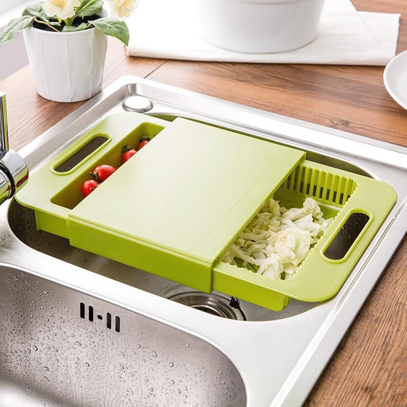 Bloques de cocina multifunción para picar, fregaderos, escurridor, tabla de cortar, herramientas para carne y verduras, accesorios de cocina, tabla de cortar
