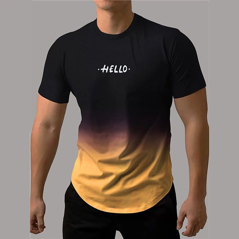 Men's Short-sleeved Sports T-shirt 3d Printing