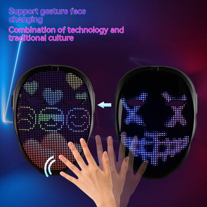 Halloween Full Color LED Luminous Mask Face Changing Mask Party Bar Props