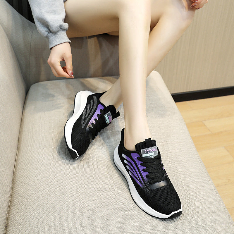 Zapatos blancos con superficie de malla a juego a la moda para mujer