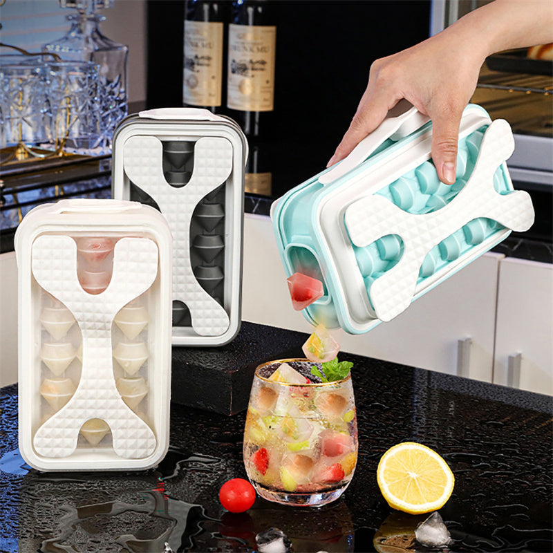 2 in 1 Ice Bottle, Ice Cube Tray with Lid