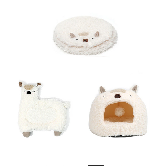 Alpaca Pet Bed Warm Plush Cat Dog Bed