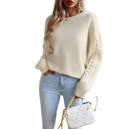 Round Neck Sweaters Women's Clothing Long Sleeve Sweater