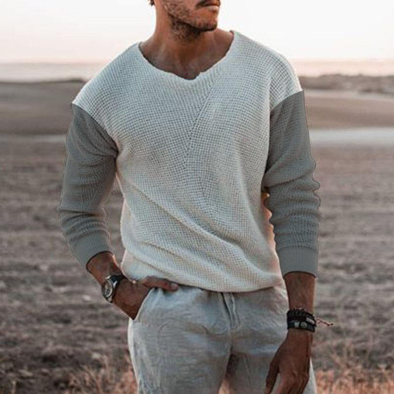 Men's Fashion Casual Long Sleeve Round Neck Slim-fit Jumper