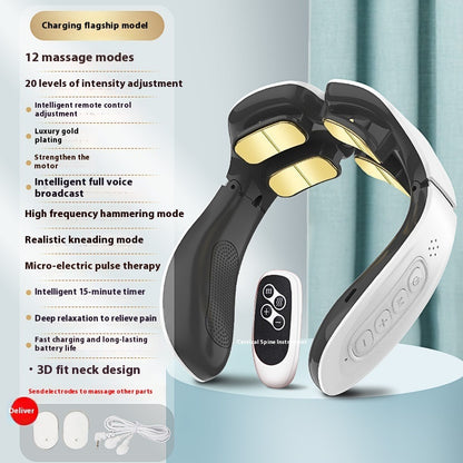 Neck massager with low frequency pulse technology