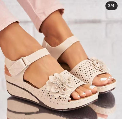 Women's Summer Hollow Flower Platform Sandals