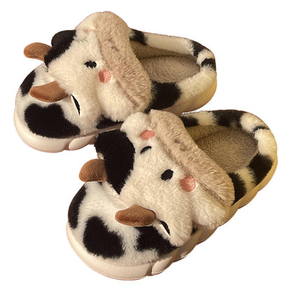 Cute Cow Animal Slipper, Soft Fluffy Warm Slippers