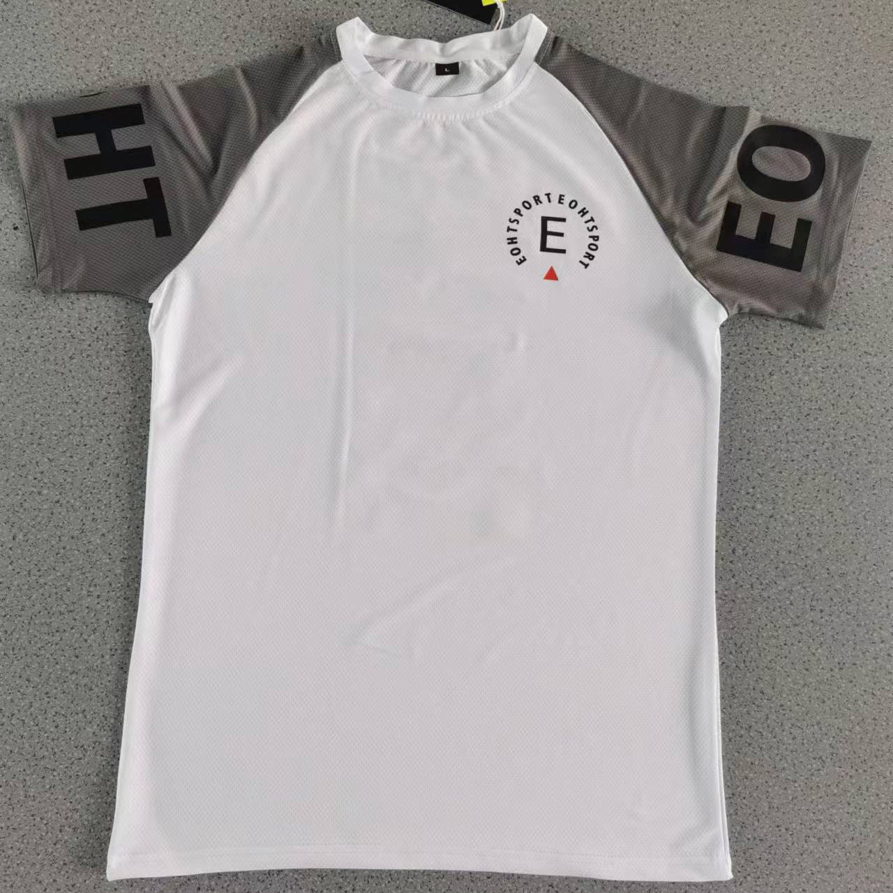 Men's Sports Fitness Slim Fit Stretch Exercise Ice Feeling Quick-drying T-shirt