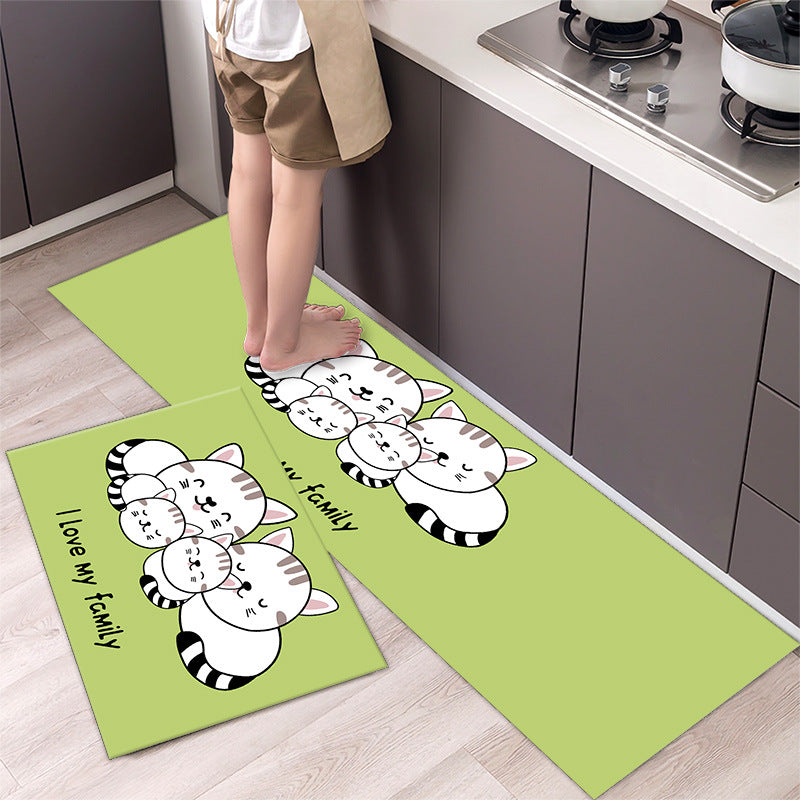 Cartoon Floor Mat Kitchen Strip Rug Simple