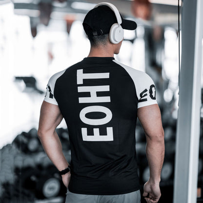 Men's Sports Fitness Slim Fit Stretch Exercise Ice Feeling Quick-drying T-shirt