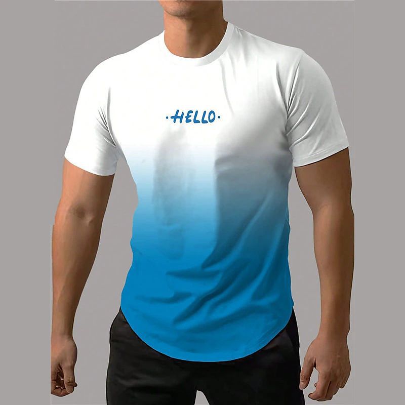 Men's Short-sleeved Sports T-shirt 3d Printing
