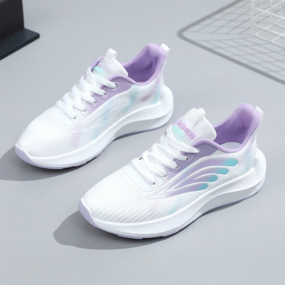 Zapatos blancos con superficie de malla a juego a la moda para mujer