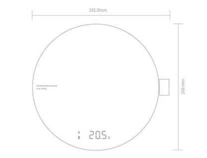 Precision Smart Kitchen Tempered Glass LED Display APP Baking Scale 1-3kg