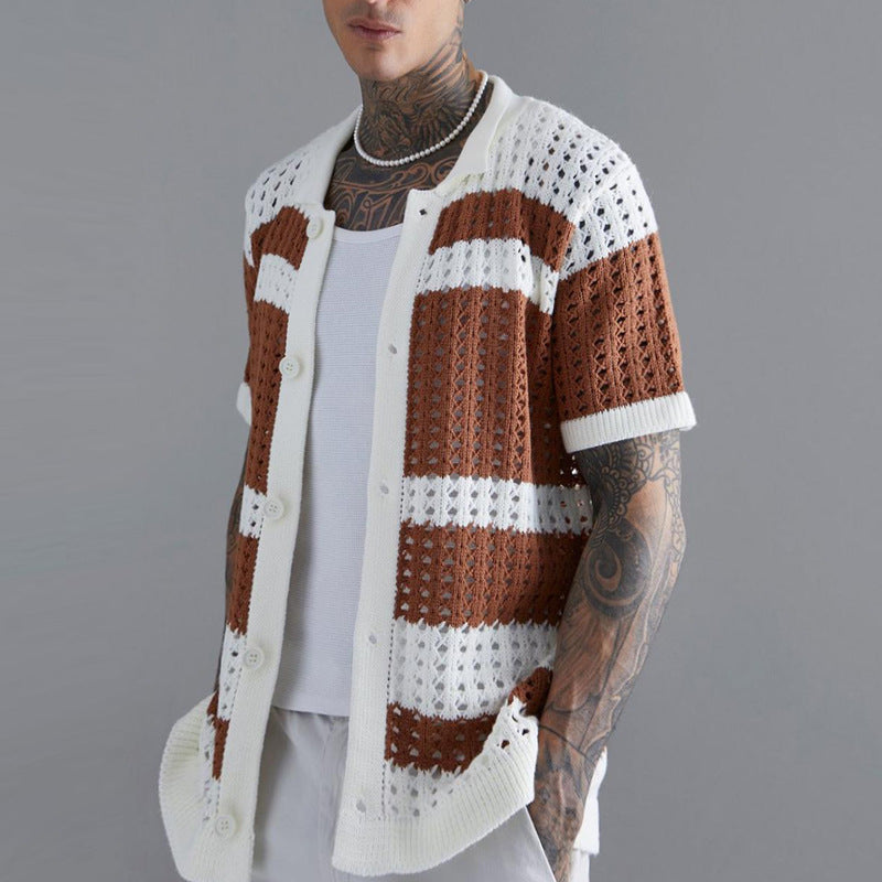 Men's Fashion Casual Solid Color Slim Fit Top