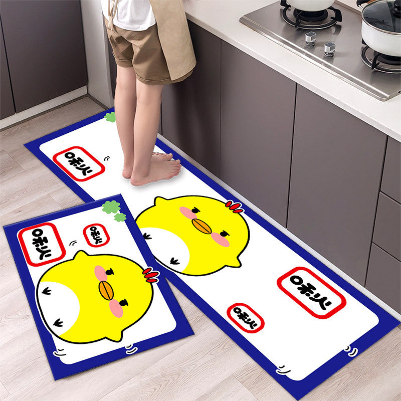 Cartoon Floor Mat Kitchen Strip Rug Simple