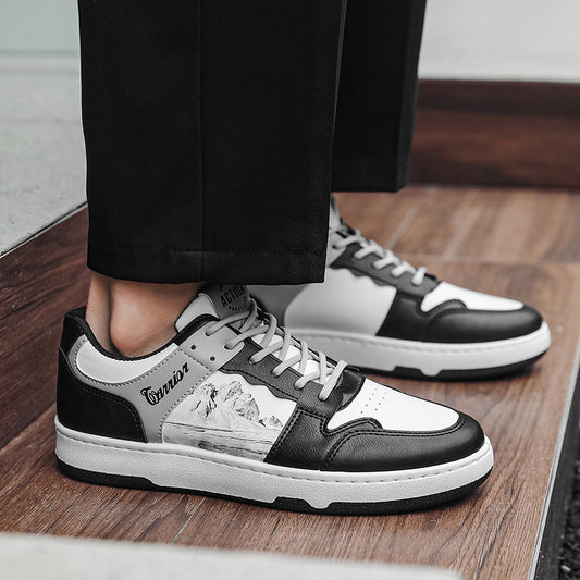 Zapatillas deportivas informales y versátiles con pintura de tinta para hombre